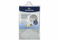 Sertapedic Plush Contoured Changing Pad Cover | Super Soft And Comfy For Baby (Grey)