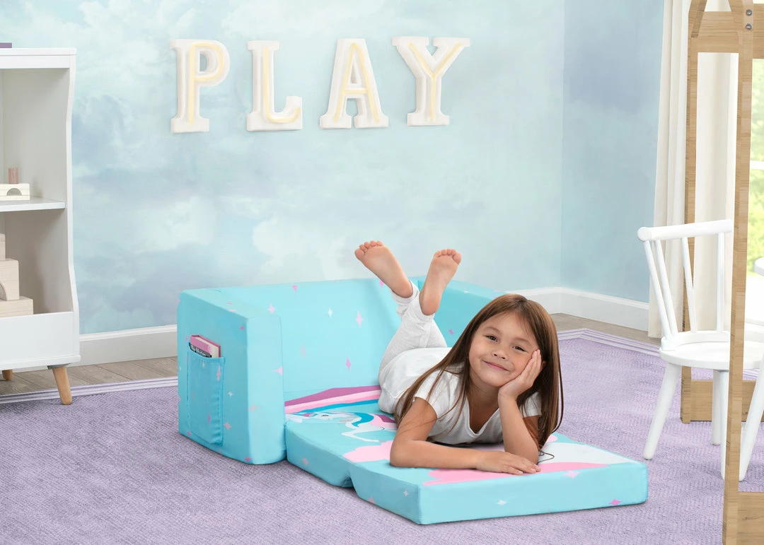 Delta Children Kids’ Chairs Unicorn Cozee Flip Out Chair - 2-in-1 Convertible Chair To Lounger For Kids 4 Delta Children Kids’ Chairs Unicorn Cozee Flip Out Chair - 2-in-1 Convertible Chair To Lounger For Kids