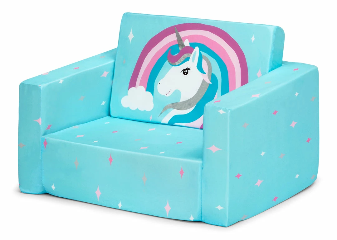 Delta Children Kids’ Chairs Unicorn Cozee Flip Out Chair - 2-in-1 Convertible Chair To Lounger For Kids 8 Delta Children Kids’ Chairs Unicorn Cozee Flip Out Chair - 2-in-1 Convertible Chair To Lounger For Kids