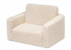 Delta Children Cozee Flip-Out Sherpa 2-in-1 Convertible Chair To Lounger For Kids