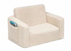 Delta Children Cozee Flip-Out Sherpa 2-in-1 Convertible Chair To Lounger For Kids