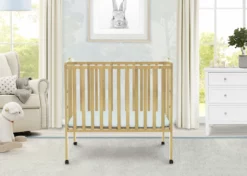 Delta Children Baby Cribs Folding Portable Mini Baby Crib With 1.5-inch Mattress