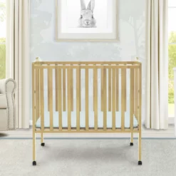 Delta Children Baby Cribs Folding Portable Mini Baby Crib With 1.5-inch Mattress