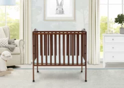 Delta Children Baby Cribs Folding Portable Mini Baby Crib With 1.5-inch Mattress