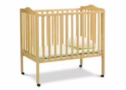 Delta Children Folding Portable Mini Baby Crib With 1.5-inch Mattress Baby Cribs