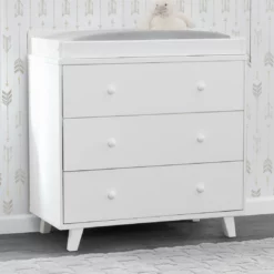 Delta Children Ava 3 Drawer Dresser With Changing Top Dressers & Changing Tables
