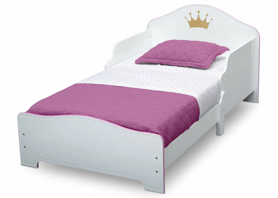 Delta Children Princess Crown Wood Toddler Bed, White/Pink Toddler Beds 6 Delta Children Princess Crown Wood Toddler Bed, White/Pink Toddler Beds