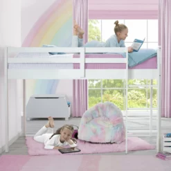 Delta Children Twin Loft Bed With Guardrail And Ladder Twin Beds & Headboards