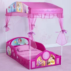 Disney Princess Plastic Sleep And Play Toddler Bed With Canopy By Delta Children