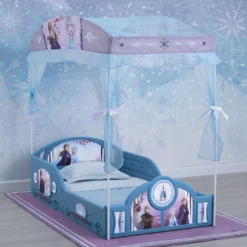 Toddler Beds Disney Frozen II Plastic Sleep And Play Toddler Bed With Canopy By Delta Children