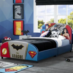 Delta Children DC Comics Justice League Upholstered Twin Bed Twin Beds & Headboards