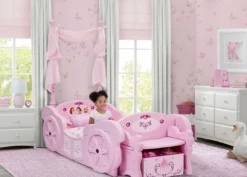 Delta Children Twin Beds & Headboards Princess Carriage Convertible Toddler-to-Twin Bed