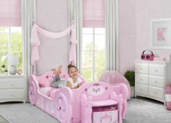 Delta Children Twin Beds & Headboards Princess Carriage Convertible Toddler-to-Twin Bed