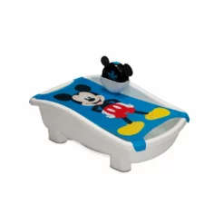 Delta Children Tubs & Bathers Disney Mickey Mouse My First Bubble Bath – 3-in-1 Newborn To Toddler Bathtub With Sling And Bubble Blower