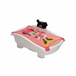 Delta Children Disney Minnie Mouse My First Bubble Bath – 3-in-1 Newborn To Toddler Bathtub With Sling And Bubble Blower