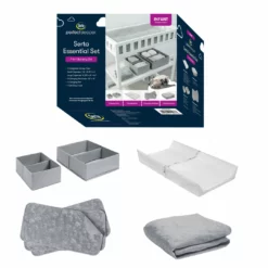 Serta 7-Piece Essential Changing Table Set - Newborn Baby Gift Set For Boys And Girls – Set Includes Changing Pad, Plush Changing Pad Cover, 3 Changing Pad Liners And 2 Storage Bins Changing Pads & Covers