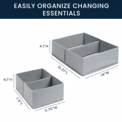 Serta 7-Piece Essential Changing Table Set - Newborn Baby Gift Set For Boys And Girls – Set Includes Changing Pad, Plush Changing Pad Cover, 3 Changing Pad Liners And 2 Storage Bins Changing Pads & Covers