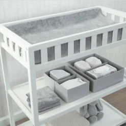 Serta 7-Piece Essential Changing Table Set - Newborn Baby Gift Set For Boys And Girls – Set Includes Changing Pad, Plush Changing Pad Cover, 3 Changing Pad Liners And 2 Storage Bins Changing Pads & Covers