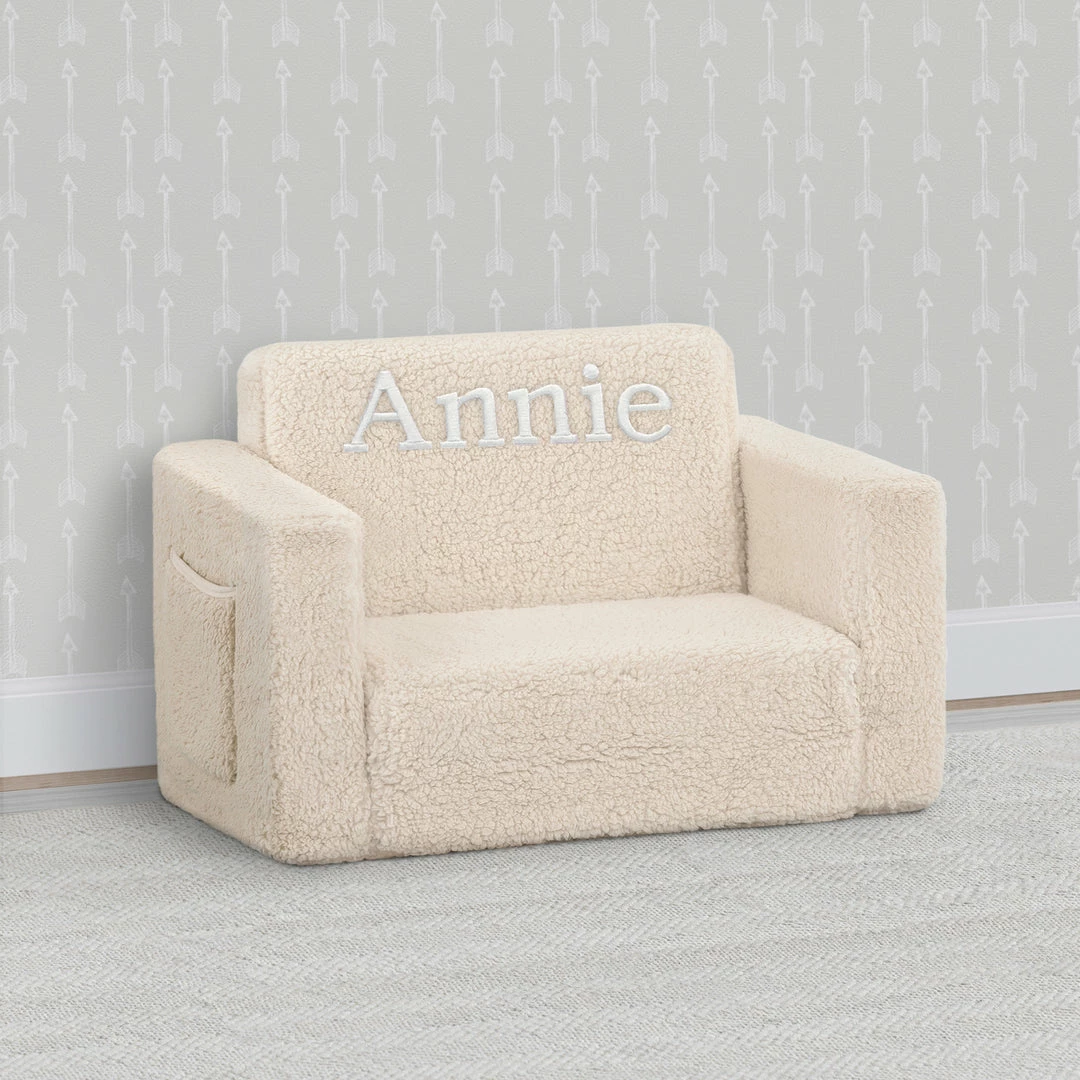 Delta Children Personalized Cozee Flip-Out Sherpa 2-in-1 Convertible Chair To Lounger For Kids What's New 19 Delta Children Personalized Cozee Flip-Out Sherpa 2-in-1 Convertible Chair To Lounger For Kids What's New