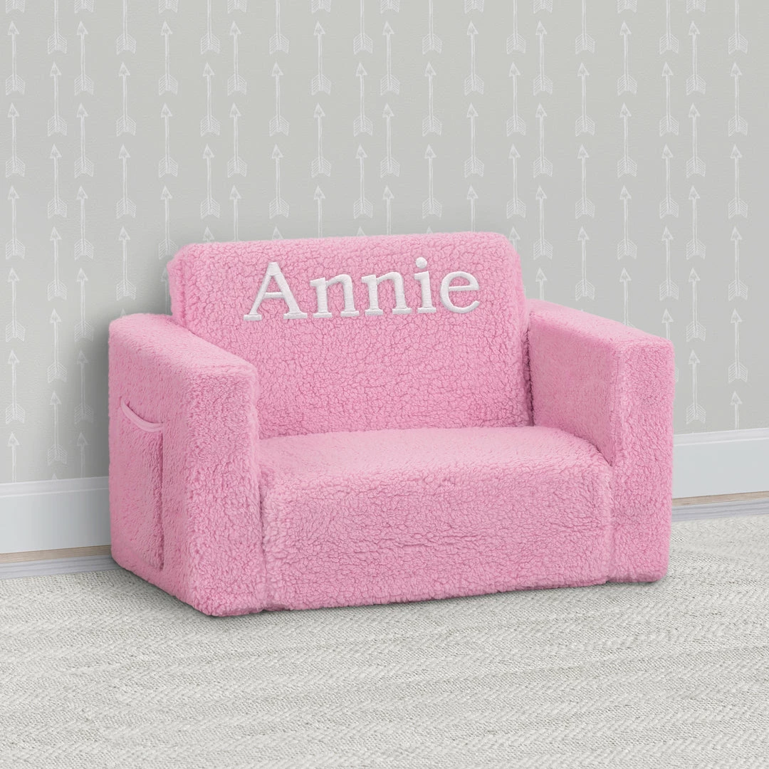 Delta Children Personalized Cozee Flip-Out Sherpa 2-in-1 Convertible Chair To Lounger For Kids What's New 18 Delta Children Personalized Cozee Flip-Out Sherpa 2-in-1 Convertible Chair To Lounger For Kids What's New
