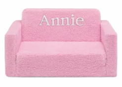 Delta Children What's New Personalized Cozee Flip-Out Sherpa 2-in-1 Convertible Sofa To Lounger For Kids