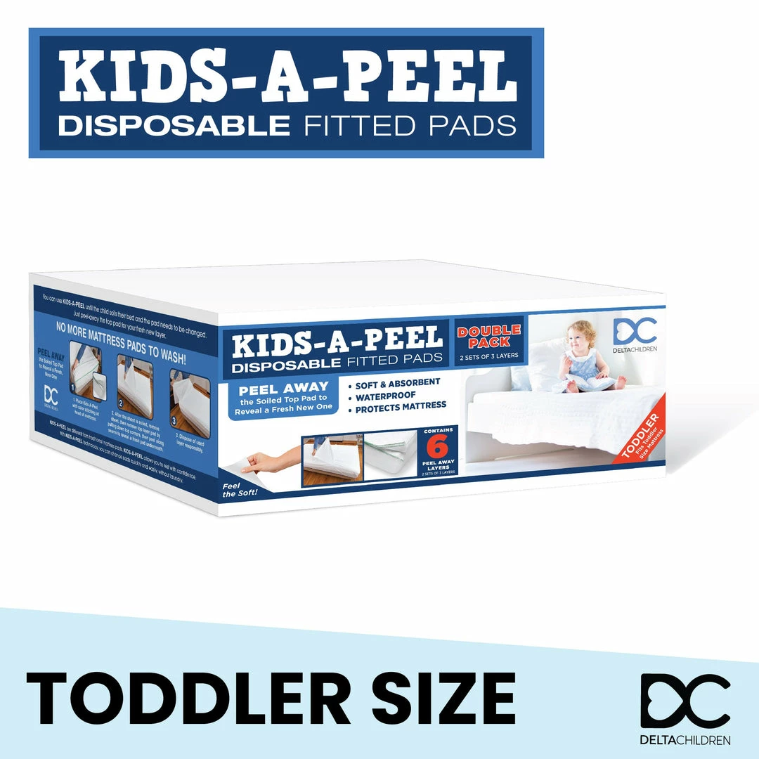 Delta Children Kids-A-Peel Disposable Fitted Sheets, 6-Pack, Waterproof, Breathable Soft Bed Pads That Protect Your Mattress Sheets & Mattress Covers 17 Delta Children Kids-A-Peel Disposable Fitted Sheets, 6-Pack, Waterproof, Breathable Soft Bed Pads That Protect Your Mattress Sheets & Mattress Covers