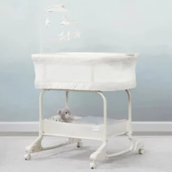 Little Folks SleepCool Rocking Bassinet With Airflow Mesh