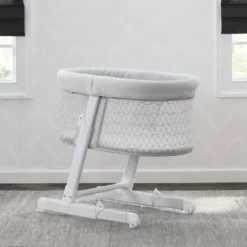 Little Folks By Delta Children Oval Bedside Sleeper Bassinet