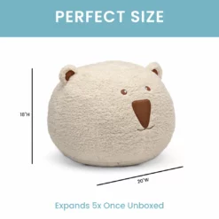 Delta Children Bear Plush Foam Pouf Ottoman