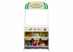 Delta Children What's New Reversible 4-in-1 Pretend Play Center With Chalkboard & Storage