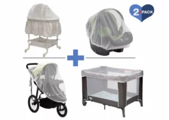 Delta Children 2-Pack Of Universal Mosquito Nets For Strollers, Joggers, Play Yards, Pack ‘n Plays, Infant Cars Seats, Infant Strollers & Bassinets