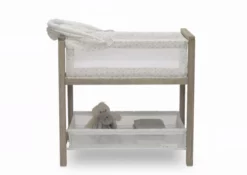 Simmons Kids Bassinets Farmhouse 2-in-1 Wood Bedside Bassinet Sleeper And Changer