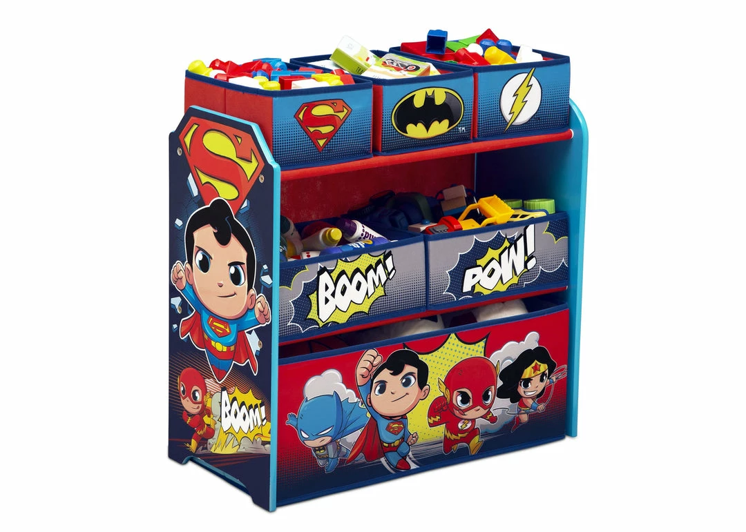 Delta Children Storage Super Friends (Batman | Robin | Superman | Wonder Woman | The Flash) Multi-Bin Toy Organizer 6 Delta Children Storage Super Friends (Batman | Robin | Superman | Wonder Woman | The Flash) Multi-Bin Toy Organizer