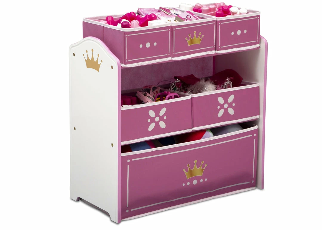 Delta Children Storage Princess Crown Multi-Bin Toy Organizer, White/Pink 6 Delta Children Storage Princess Crown Multi-Bin Toy Organizer, White/Pink