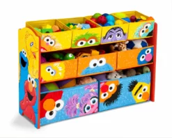 Delta Children Sesame Street Deluxe 9 Bin Design And Store Toy Organizer Storage