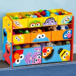 Delta Children Sesame Street Deluxe 9 Bin Design And Store Toy Organizer Storage