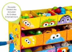 Delta Children Sesame Street Deluxe 9 Bin Design And Store Toy Organizer Storage