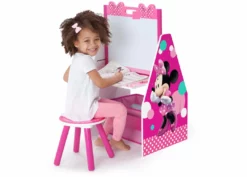 Delta Children Minnie Mouse Deluxe Kids Art Table - Easel, Desk, Stool, Toy Organizer 11 Delta Children Minnie Mouse Deluxe Kids Art Table - Easel, Desk, Stool, Toy Organizer