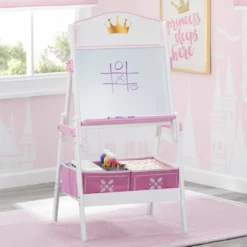 Delta Children Princess Crown Wooden Activity Easel With Storage