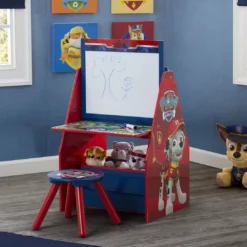 Delta Children PAW Patrol Deluxe Kids Art Table - Easel, Desk, Stool, Toy Organizer