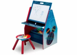 Delta Children Mickey Mouse Activity Center - Easel Desk With Stool & Toy Organizer Easels