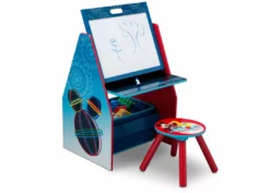 Delta Children Mickey Mouse Activity Center - Easel Desk With Stool & Toy Organizer Easels