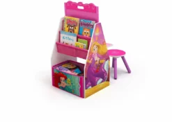 Delta Children Easels Princess Activity Center - Easel Desk With Stool & Toy Organizer