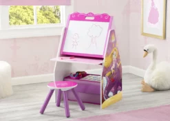 Delta Children Easels Princess Activity Center - Easel Desk With Stool & Toy Organizer
