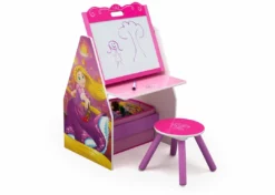Delta Children Easels Princess Activity Center - Easel Desk With Stool & Toy Organizer
