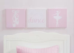 Delta Children Ballerina 3-Piece Canvas Wall Art Set For Girls