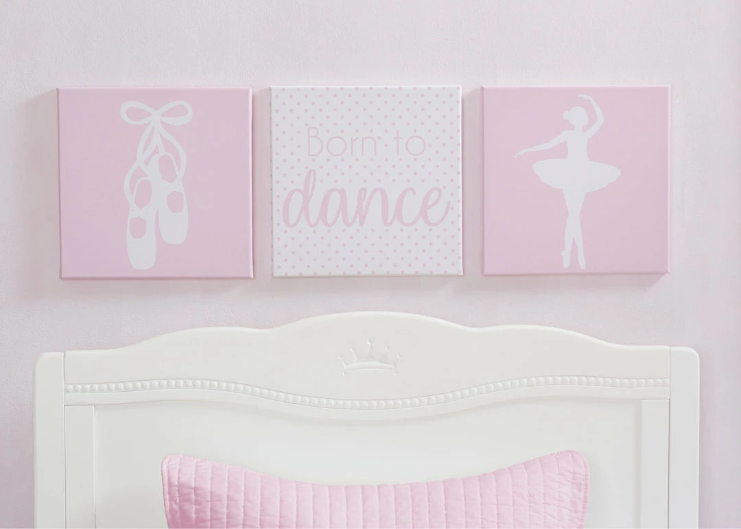 Delta Children Ballerina 3-Piece Canvas Wall Art Set For Girls 3 Delta Children Ballerina 3-Piece Canvas Wall Art Set For Girls