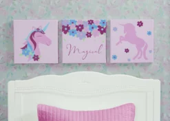 Delta Children Unicorn 3-Piece Canvas Wall Art Set For Girls