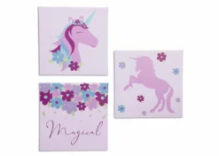 Delta Children Unicorn 3-Piece Canvas Wall Art Set For Girls