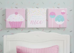 Delta Children Cake Pops 3-Piece Canvas Wall Art Set For Girls